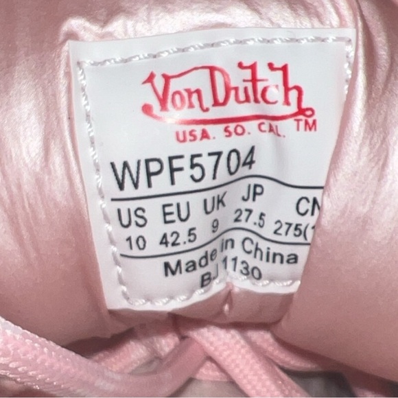 Von Dutch PINK PUFFER All Over Logo Print SHOE/Boot | NEW/NIB w/ Dust Bag!!🩷🩷 - Picture 15 of 16